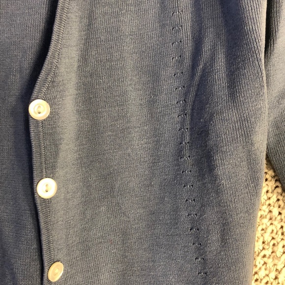 Ann Taylor Blue 3/4 Sleeved Cardigan (SP) - Picture 3 of 4